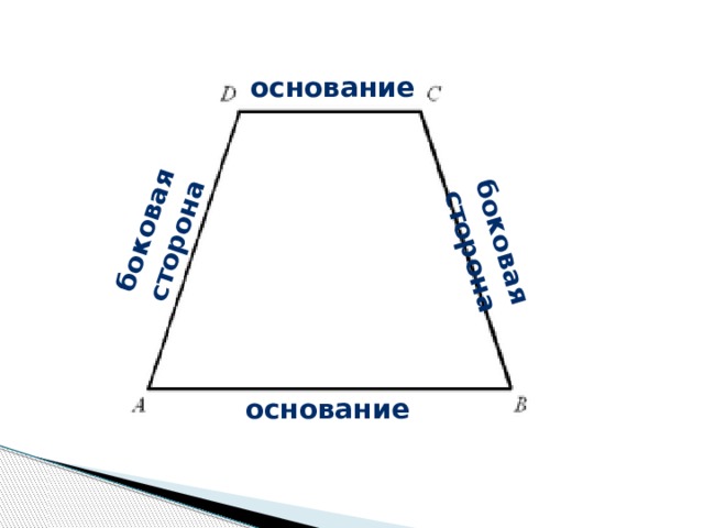 боковая сторона боковая сторона основание основание